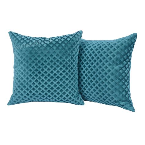 Buy MONKDECOR Velvet Self Check Design Cushion Cover (Size-12x12 Inch ...