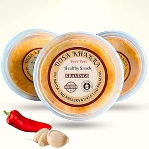 Kravings Dosa Khakra-Peri-Peri | Pack of 3-100g each (apporx 75+ pieces ...