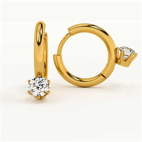 Buy Athena Solitaire Hoops- 18k Gold Plated – PALMONAS