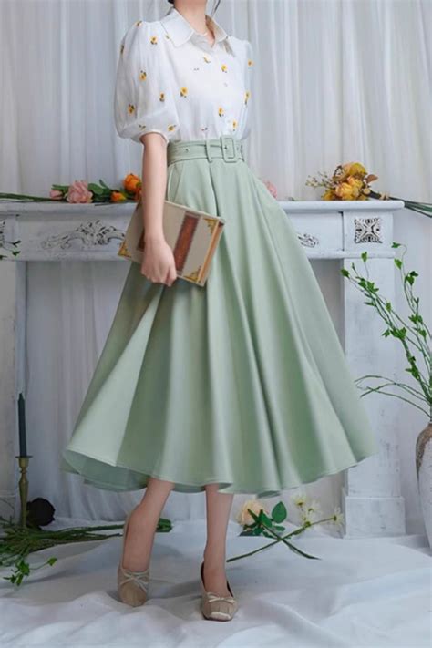 Light green meadow color umbrella skirt | Umbrella skirt, Mint green ...