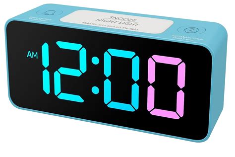 Buy Blue Digital Alarm Clock with 7-Inch Display, Modern Decor with 7 ...