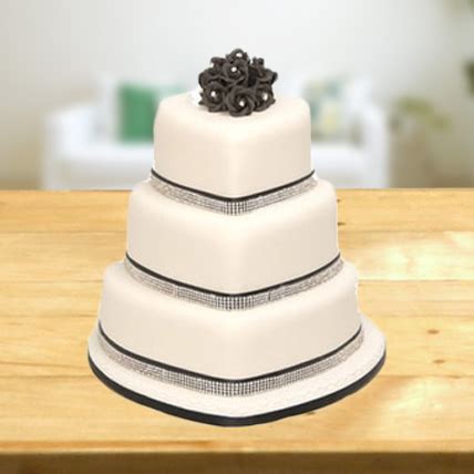 Send 3 Tier Square Cake Online - Indiagift.in