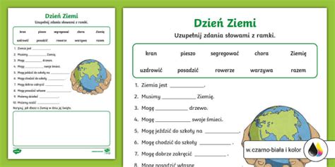 Dzień Ziemi Karta Pracy do Druku (teacher made) - Twinkl