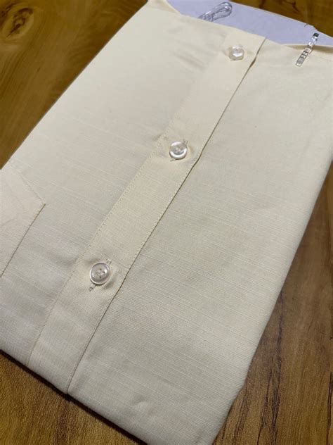 Pure Cotton Yellow Plain Shirt (44 FS) – Southloom.com - Kerala ...