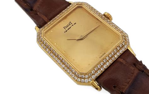Piaget Classic Cocktail 18k 750 Factory Set Diamonds Solid Gold Watch ...