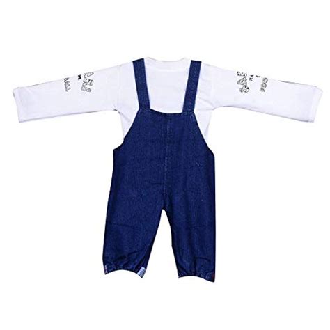 Manraj collection Baby boy Baby Girl Full Sleeves Denim Dungaree with T ...