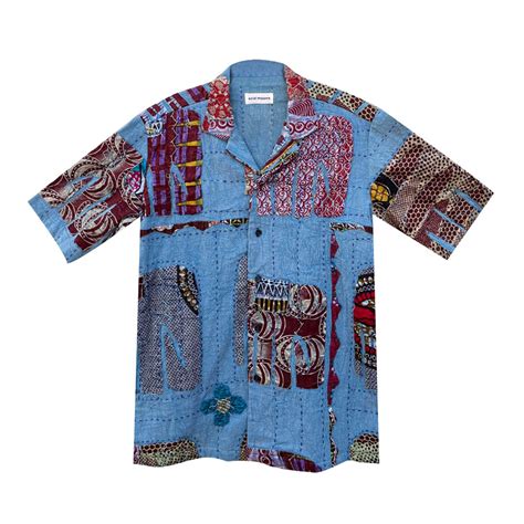 Taj Shirt – Tusker Shirt in 'Kantha Appliqué' – Acid Moons Market