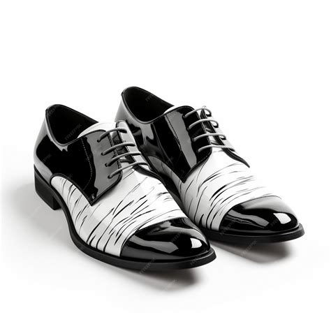 Premium Photo | A pair of black shoes with white stripes and a white ...