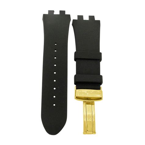 Broadway Watch Black 26mm Rubber Band Gold Color Buckle | Desertcart INDIA