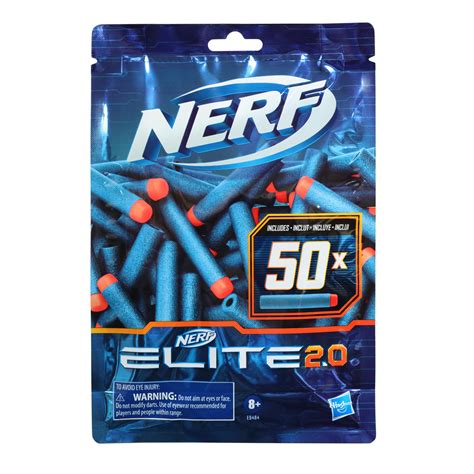 Nerf Elite 2.0 50-Dart Refill Pack, 50 Official Nerf Elite 2.0 Foam ...
