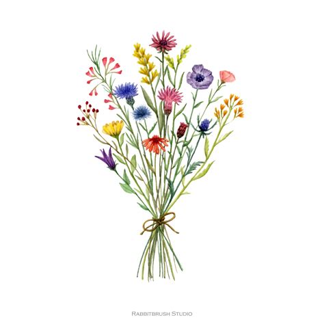 Wildflowers Bouquet Painting at Douglas Blodgett blog