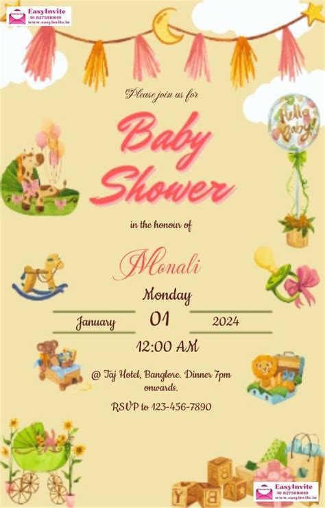 Contemporary Indian Baby Shower Digital Invitation | Baby shower ...