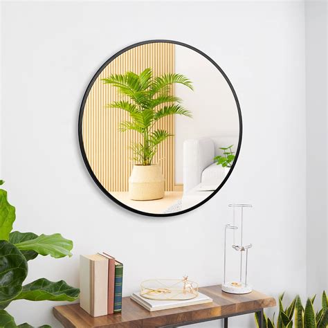 Buy URnicehome Round Mirror 36 Inch Black Circle Wall Mirror Metal ...