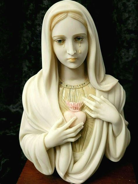 Vintage Virgin Mary Weeping Madonna of Syracuse statue figurine ...