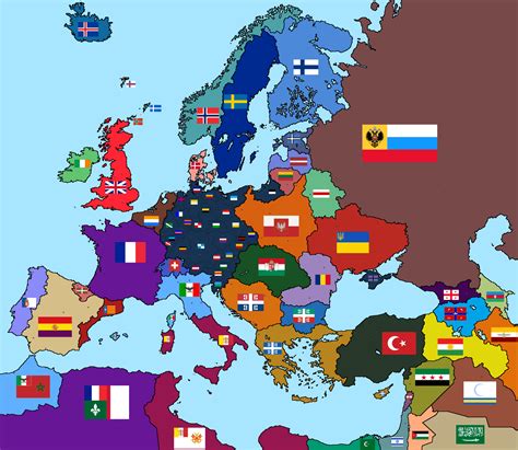alternative map of Europe with flags : r/imaginarymaps