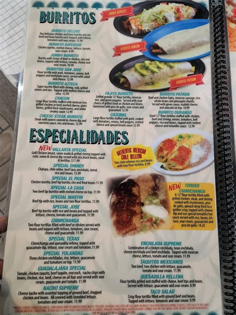 Menu at Rancho Grande Méxican Grill restaurant, Beckley, Robert C Byrd Dr