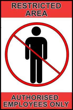 Restricted Area Authorised Employees Only Waterproof Vinyl Sticker ...