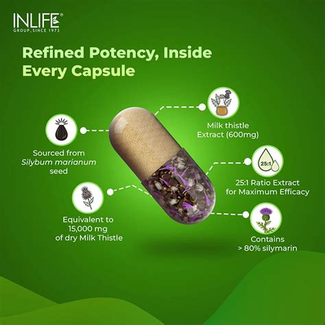 Inlife Milk Thistle 600mg (>80% Silymarin) Capsules