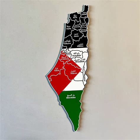 Palestine Wall Map - UV Printed Metal Wall Art – Islamic Wall Art Store