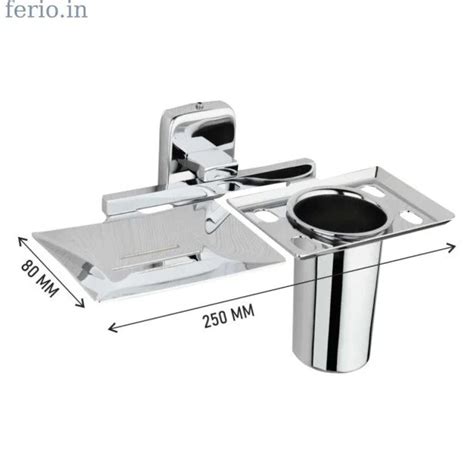 Stainless Steel 3 In 1 Soap Dish With Tumbler Holder