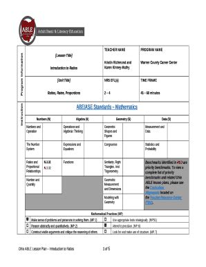 Introduction to Ratios Doc Template | pdfFiller