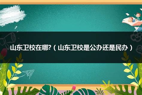 山东卫校在哪?（山东卫校是公办还是民办）_山东职校招生网