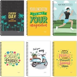 ESCAPER Motivational Notebooks - Jumbo Pack of 6 Notebooks (Ruled - A5 ...