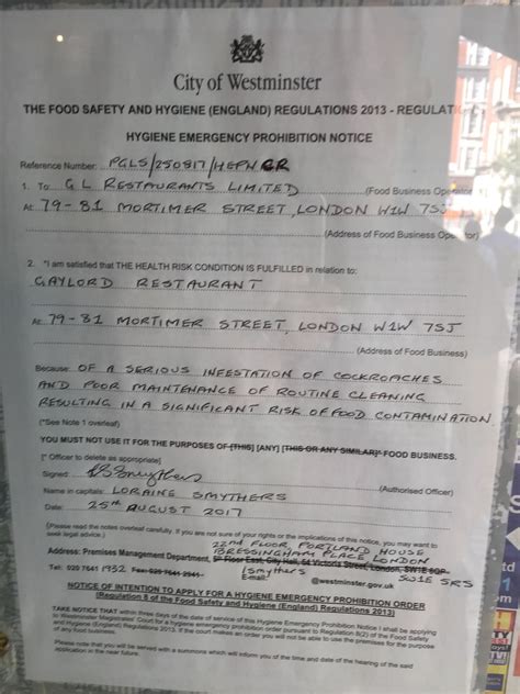 51 Year Old Indian Restaurant Gaylord Closed by Food Standards Agency ...