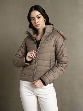 DL Woman Brown Hooded Full Sleeves Puffer Jacket – DENNIS LINGO