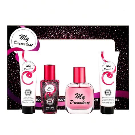 4Pcs Gift Set 50ml-Perfume&50ml-Mist&50ml-Bodylotion&50ml-Shower Gel ...