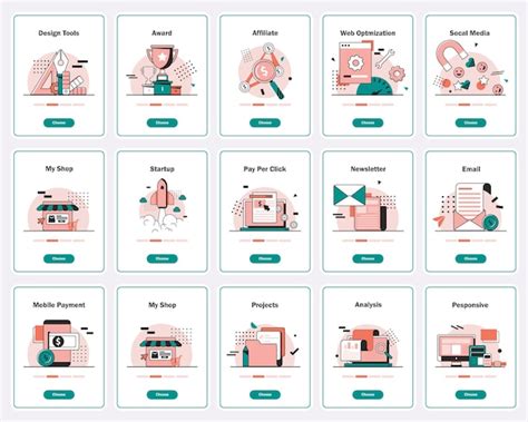 Business- und Technologie-Icon-SetBig Data Structure Database ...