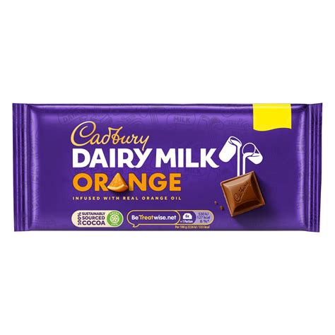 Cadbury Dairy Milk Orange Chocolate Bar 95g | Single Chocolate Bars ...