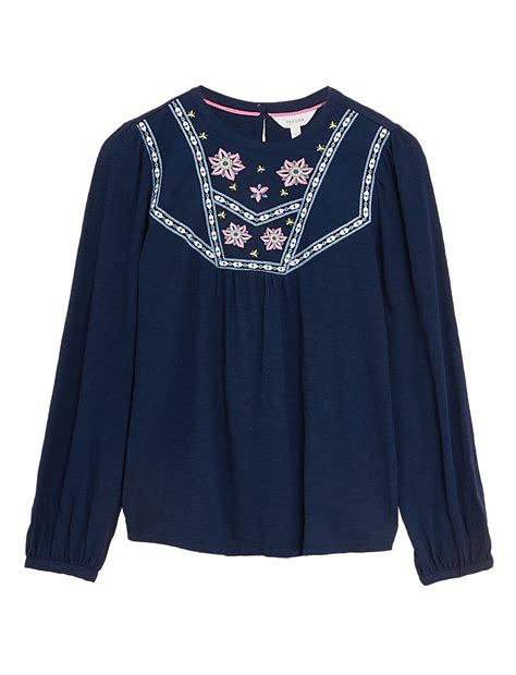 Buy Pure Cotton Floral Long Sleeve Top at Marks & Spencer