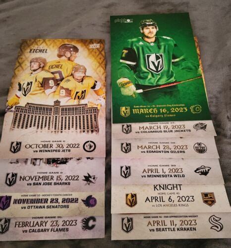 Lot of 10 diff VEGAS GOLDEN KNIGHTS 2022-2023 game India | Ubuy