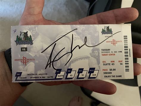 Help on a 2003 Timberwolves vs Rockets ticket : r/AutographAssistance