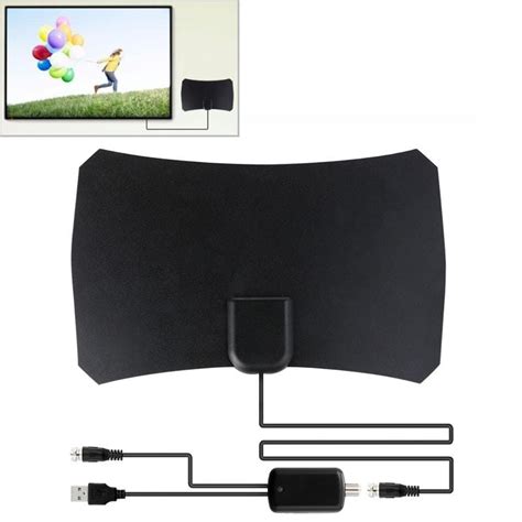 50 Miles Range 25dBi High Gain Digital Indoor HDTV Antenna with 3m Coa ...