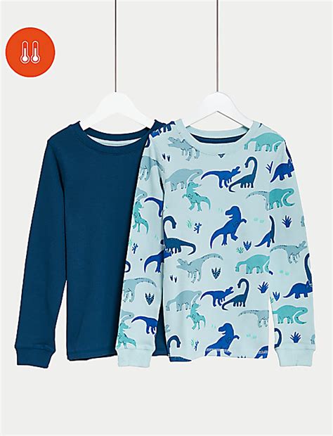 Buy 2pk Heatgen™ Thermal Dinosaur Tops (2-14 Yrs) at Marks & Spencer