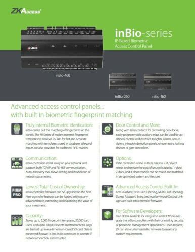 Buy ZKTeco inbio 460 Access Controller 4 Door Multifunction Door Board ...