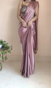Buy PD CLOTH VILLA Solid/Plain Bollywood Satin, Silk Blend Purple ...