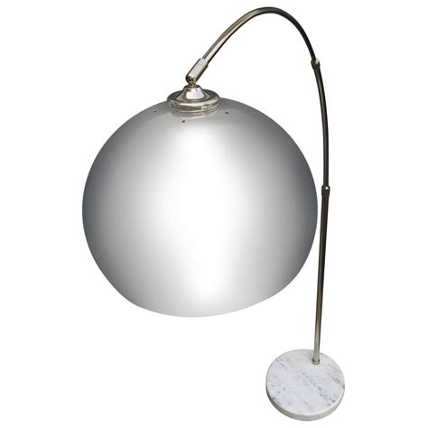 Chrome And White Marble Goose Neck Floor Lamp For Sale at 1stDibs