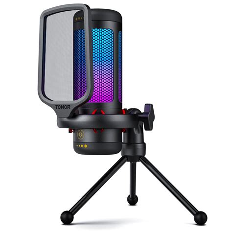 TONOR Gaming USB Microphone with Adjustable RGB Modes & Brightness ...