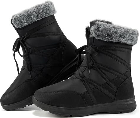 Botas de nieve para mujer con forro de piel, cálidas botas de invierno ...