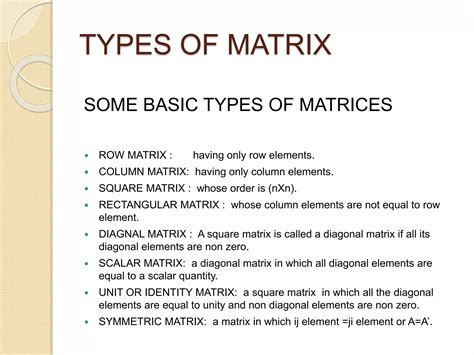 Image result for Classification of Matrices