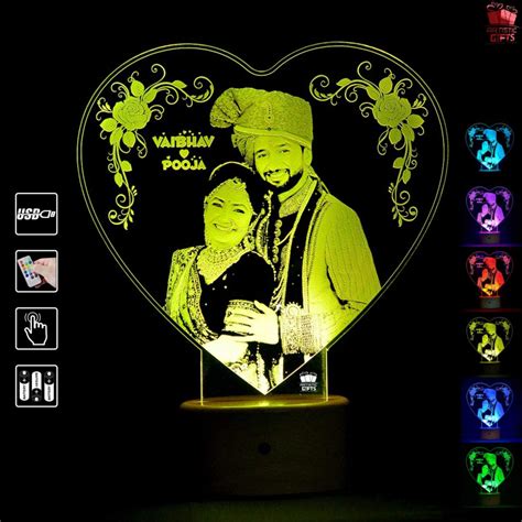Artistic Gifts (Heart Shape) Remote Controlled Photo Light Lamp (LED ...