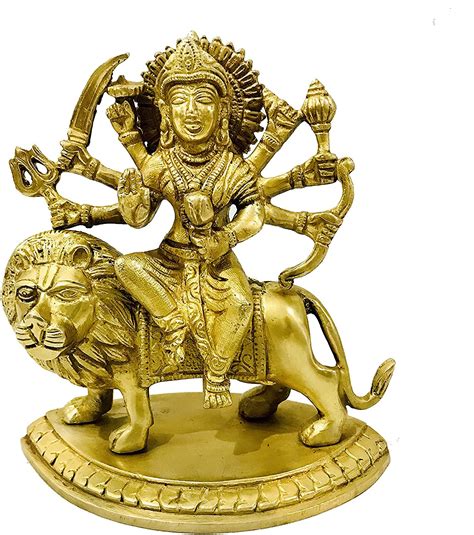 Kunallord Durga Statue Brass Devi Durga Mata Rani Sitting On ...