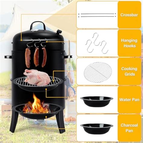 TCFUNDY 32 Vertical Charcoal Smoker Grill, India | Ubuy