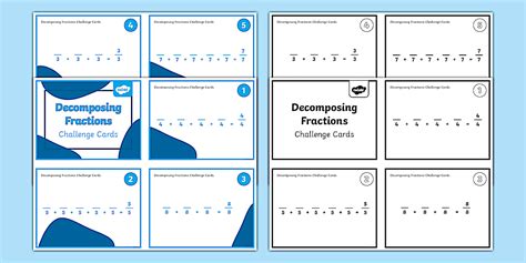 Decomposing Fractions Challenge Cards