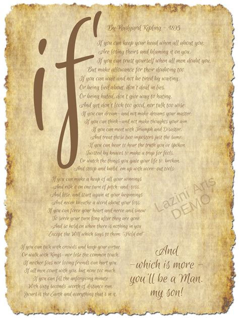 If by Kipling. If Poem Kipling. Rudyard Kipling. Kipling Poem. - Etsy UK