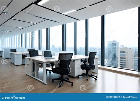 Conference Room with Meeting Table and Chairs and Panoramic City View ...