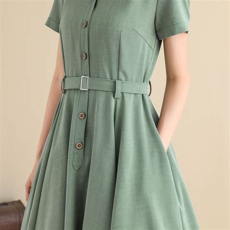 1950s Shirtwaist Dress Women Retro Swing Shirt Dress Midi - Etsy UK